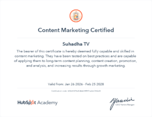 Content Marketing Certificate (Hubspot)